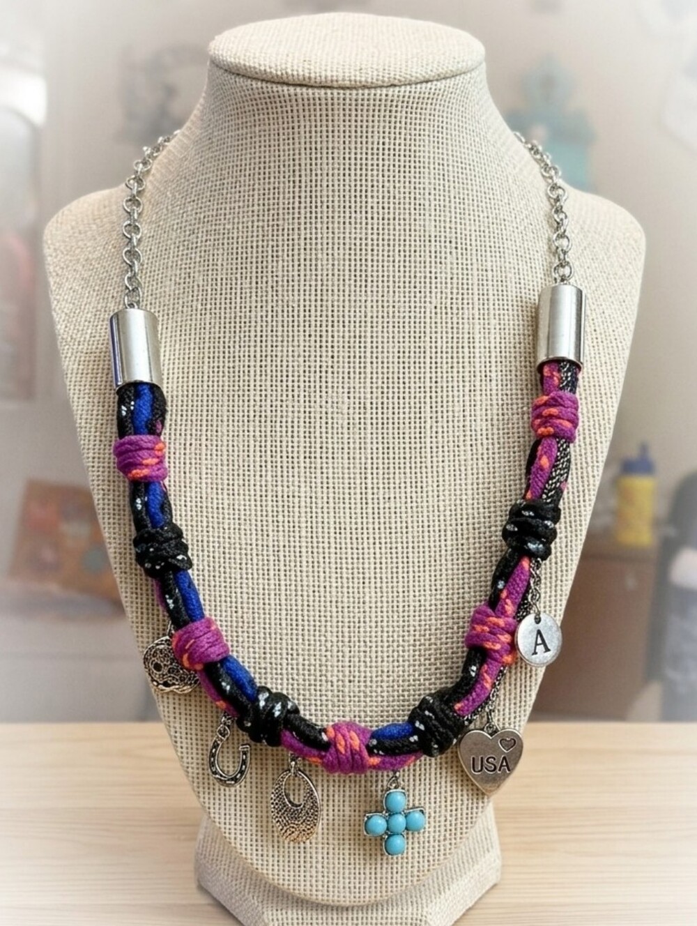 No Boundaries Paracord Charm Necklace – Western / Boho Style